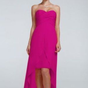 David’s Bridal Strapless Hi Low Bridesmaid Dress